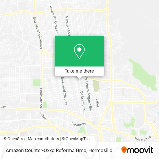 Amazon Counter-Oxxo Reforma Hmo map