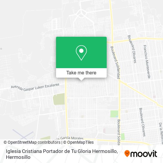 Mapa de Iglesia Cristiana Portador de Tu Gloria Hermosillo