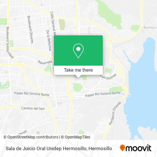 Sala de Juicio Oral Unidep Hermosillo map