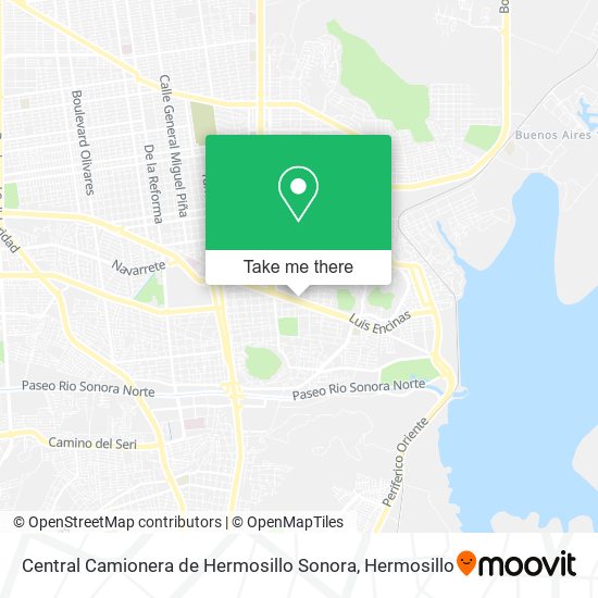 Mapa de Central Camionera de Hermosillo Sonora