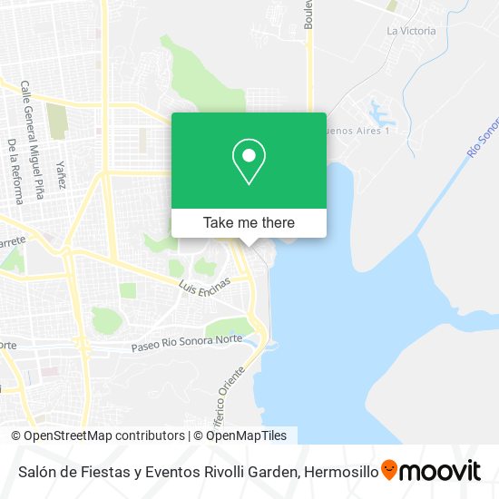 Mapa de Salón de Fiestas y Eventos Rivolli Garden