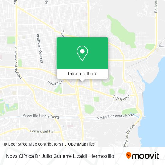 Mapa de Nova Clínica Dr Julio Gutierre Lizaldi