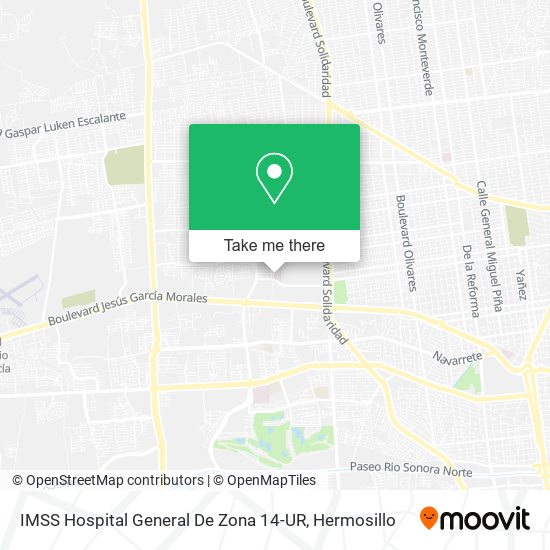IMSS Hospital General De Zona 14-UR map