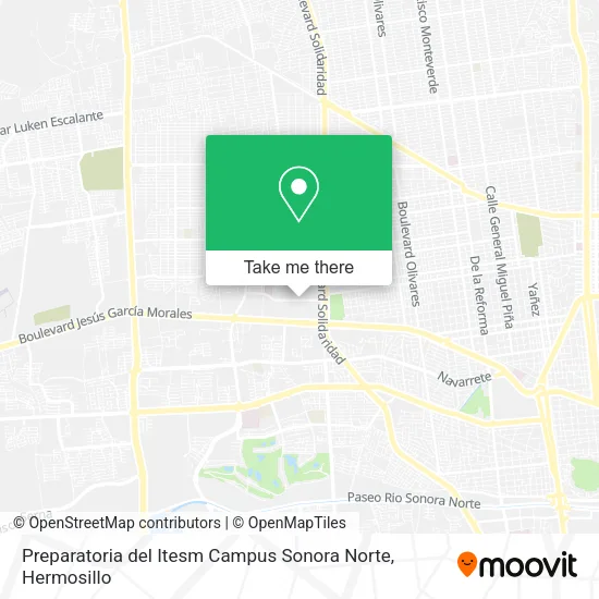 Mapa de Preparatoria del Itesm Campus Sonora Norte