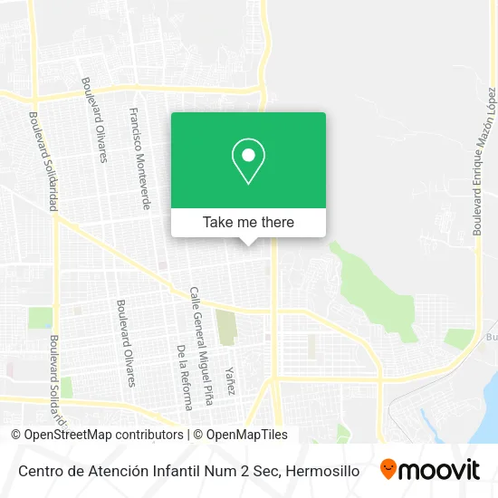 Mapa de Centro de Atención Infantil Num 2 Sec