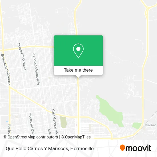 Que Pollo Carnes Y Mariscos map