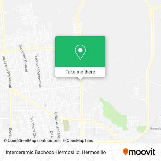 Interceramic Bachoco Hermosillo map