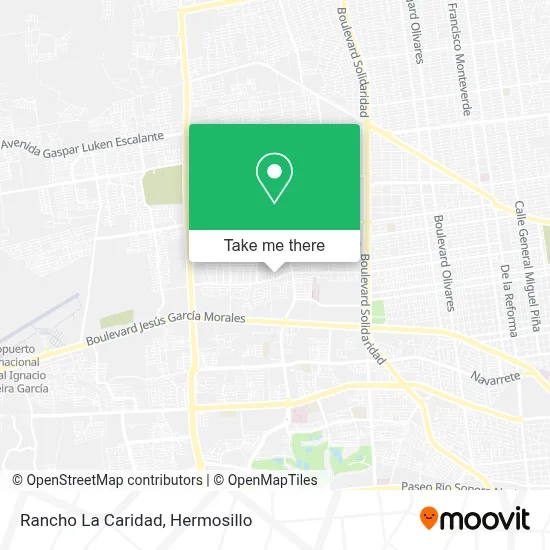 Rancho La Caridad map