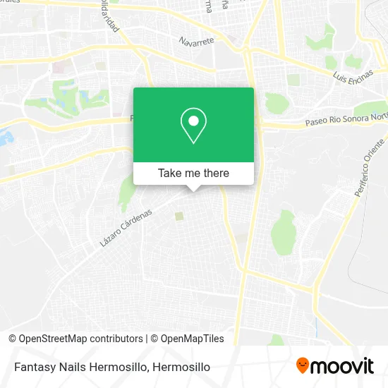 Fantasy Nails Hermosillo map