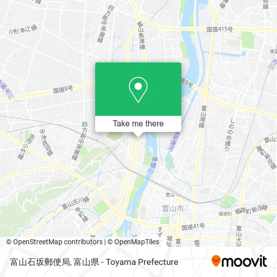 富山石坂郵便局 map