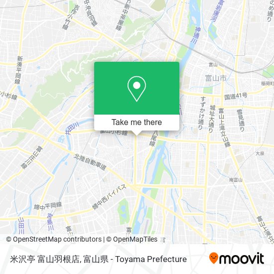 米沢亭 富山羽根店 map