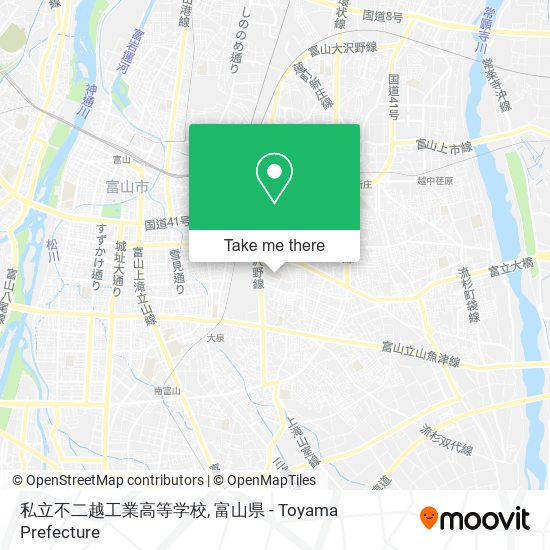私立不二越工業高等学校 map
