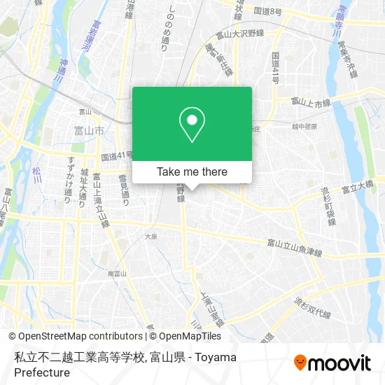 私立不二越工業高等学校 map