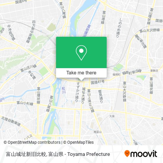 富山城址新旧比較 map