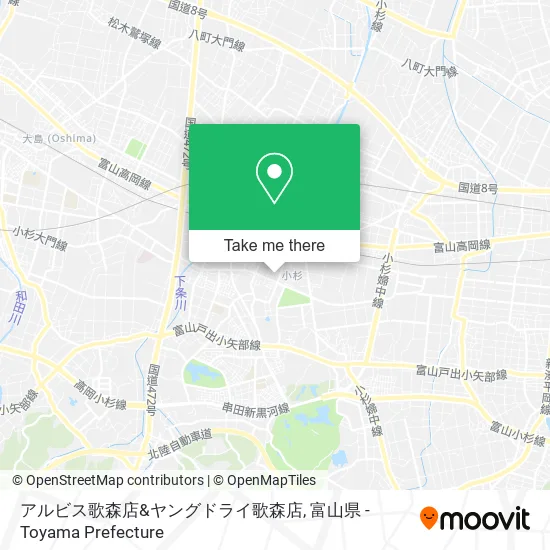 アルビス歌森店&ヤングドライ歌森店 map