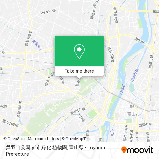 呉羽山公園 都市緑化 植物園 map