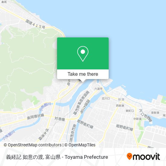 義経記 如意の渡 map