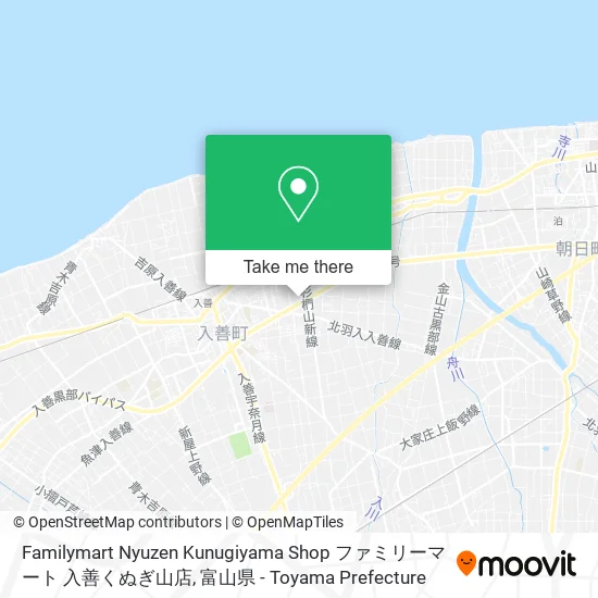 Familymart Nyuzen Kunugiyama Shop ファミリーマート 入善くぬぎ山店 map