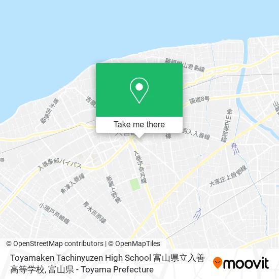 Toyamaken Tachinyuzen High School 富山県立入善高等学校 map