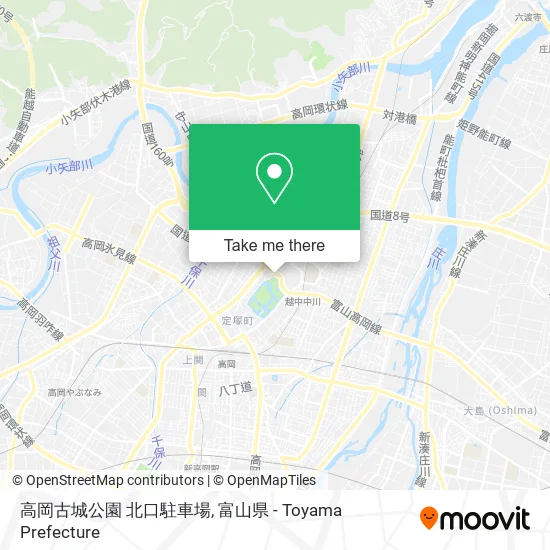 高岡古城公園 北口駐車場 map
