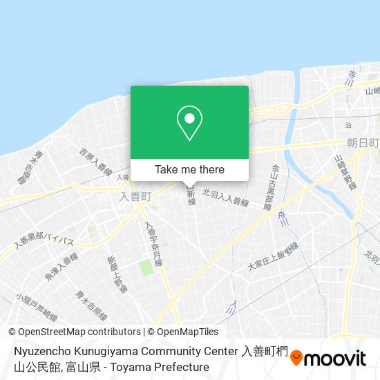 Nyuzencho Kunugiyama Community Center 入善町椚山公民館 map