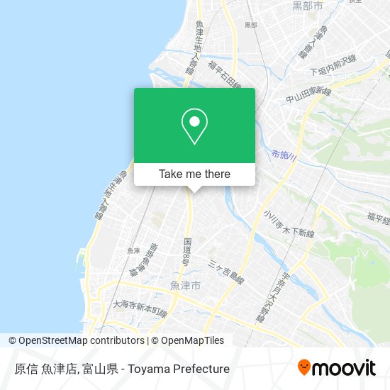 原信 魚津店 map