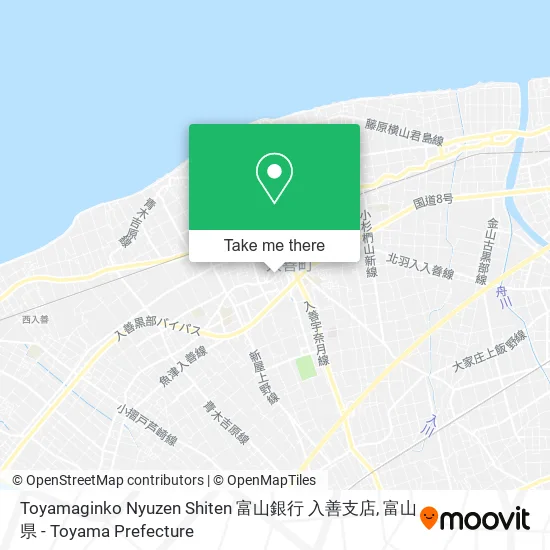 Toyamaginko Nyuzen Shiten 富山銀行 入善支店 map