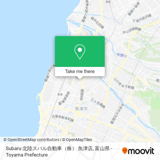 Subaru 北陸スバル自動車（株） 魚津店 map