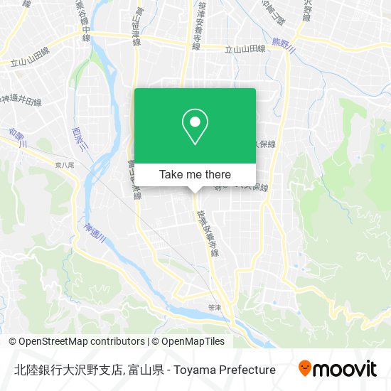 北陸銀行大沢野支店 map