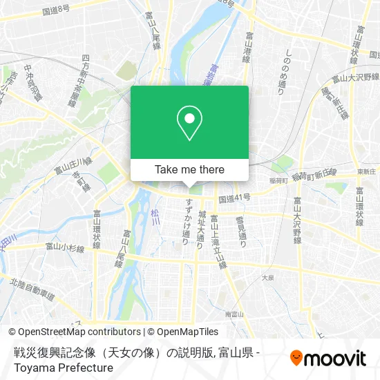 戦災復興記念像（天女の像）の説明版 map