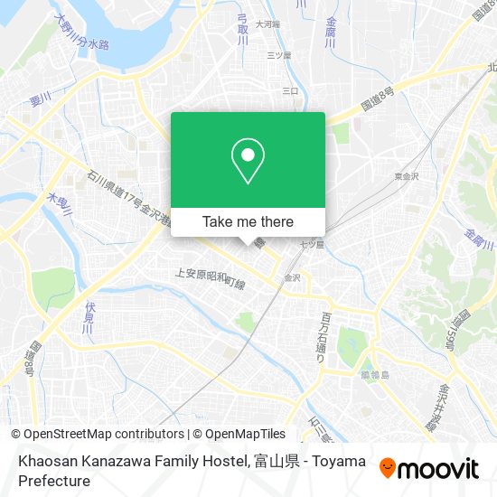 Khaosan Kanazawa Family Hostel map