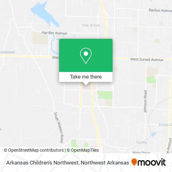 Arkansas Children's Northwest map