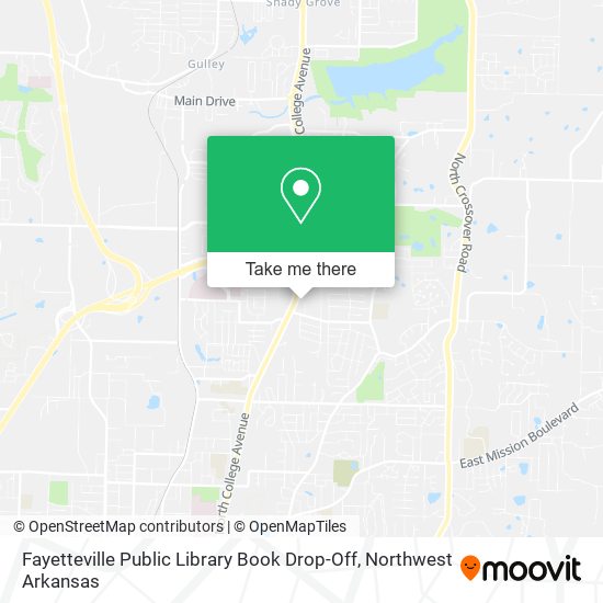 Fayetteville Public Library Book Drop-Off map