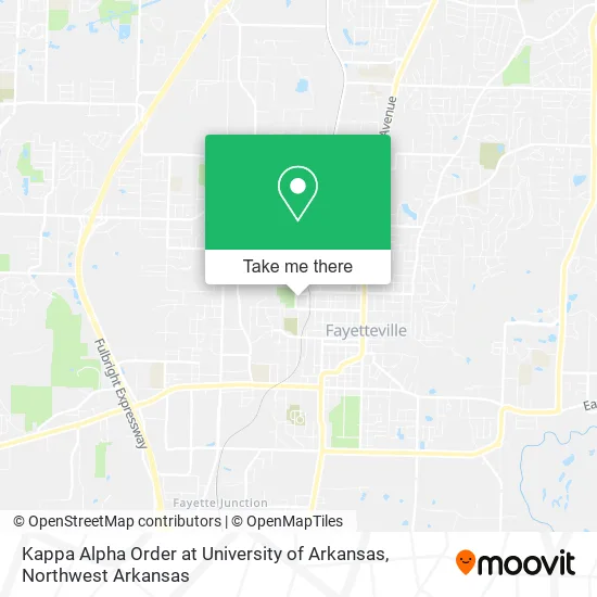Kappa Alpha Order at University of Arkansas map