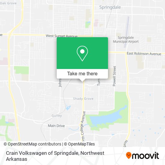 Crain Volkswagen of Springdale map