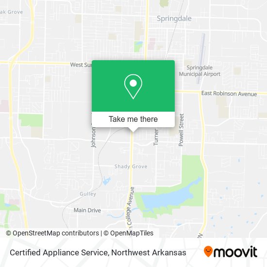 Certified Appliance Service map