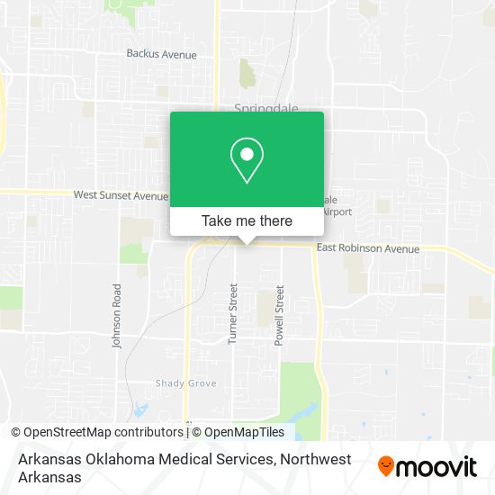 Mapa de Arkansas Oklahoma Medical Services