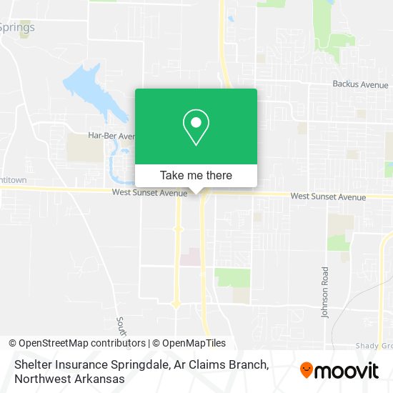 Mapa de Shelter Insurance Springdale, Ar Claims Branch