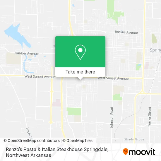 Renzo's Pasta & Italian Steakhouse Springdale map