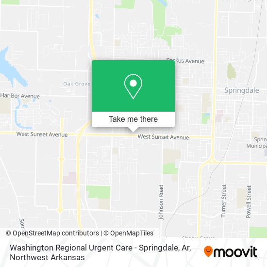 Washington Regional Urgent Care - Springdale, Ar map