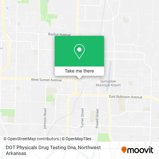 Mapa de DOT Physicals Drug Testing Dna