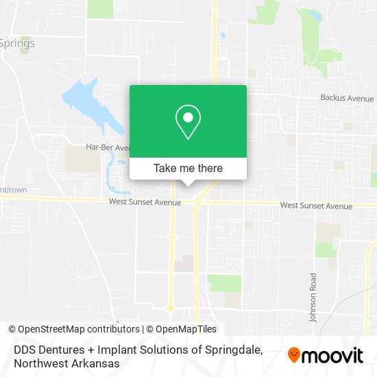 DDS Dentures + Implant Solutions of Springdale map