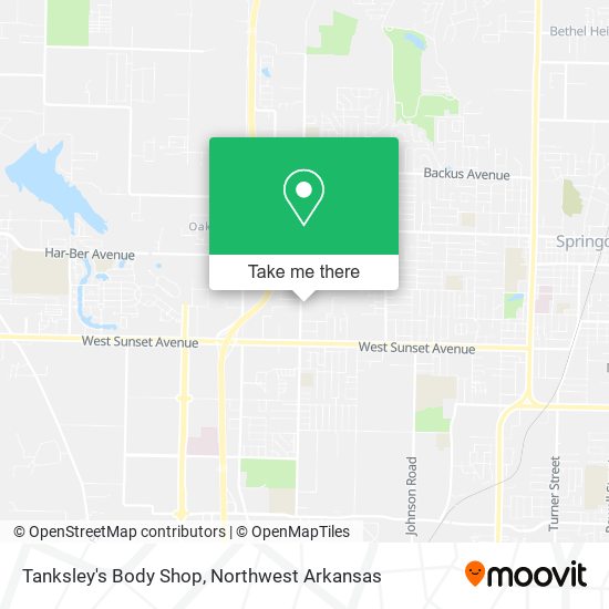 Tanksley's Body Shop map