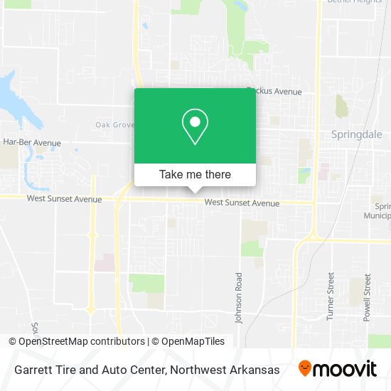 Garrett Tire and Auto Center map