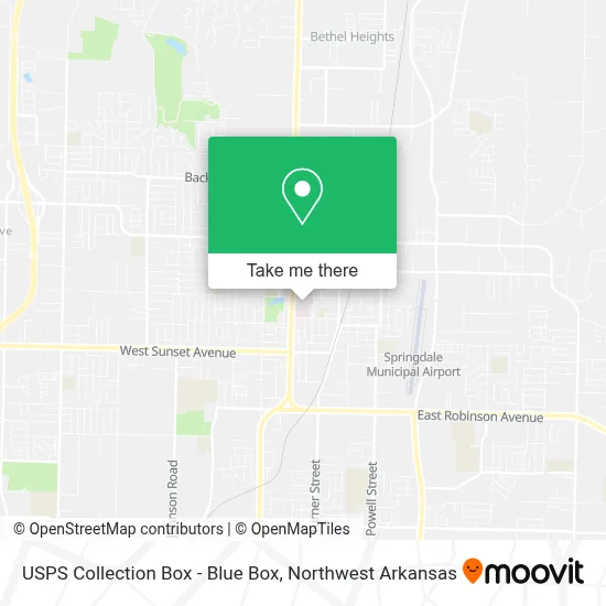 USPS Collection Box - Blue Box map