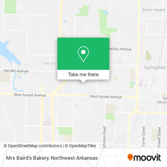 Mrs Baird's Bakery map