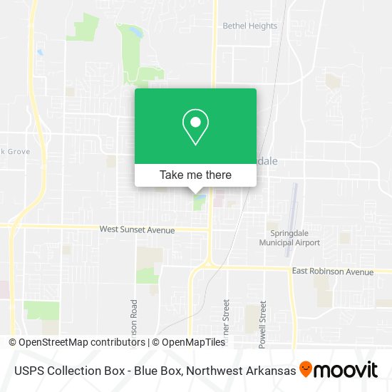 Mapa de USPS Collection Box - Blue Box