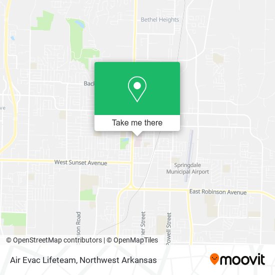Air Evac Lifeteam map