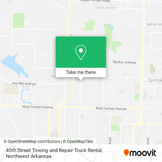 40th Street Towing and Repair Truck Rental map