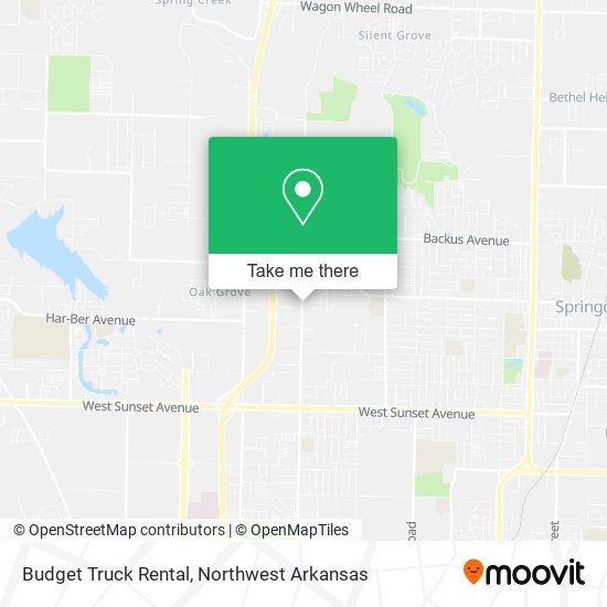 Budget Truck Rental map